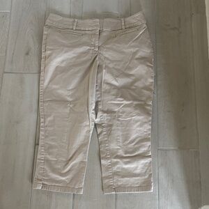 Ann Taylor Curvy Light Tan Cropped Pants